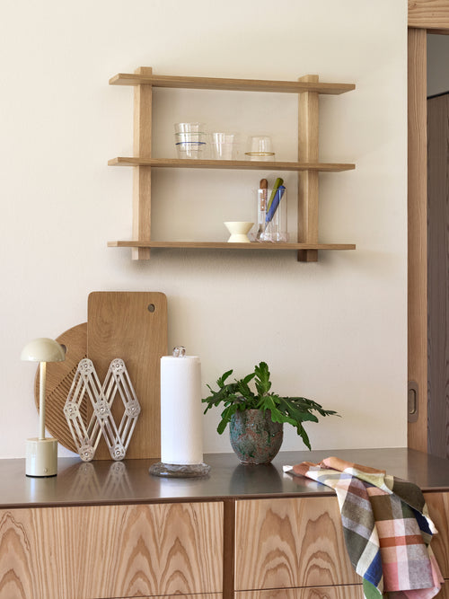 Hübsch plank Simple - mdf/eiken fineer/eikenhout - 60x14xh47cm