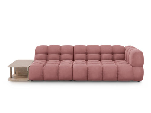 Cosmopolitan Design linker modulaire bank Sky 4-zits, flueel, zalm - 102x297x70cm