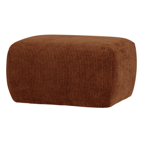 WOOOD poef Mojo Base - Ribstof - Roestbruin - 45x84x64