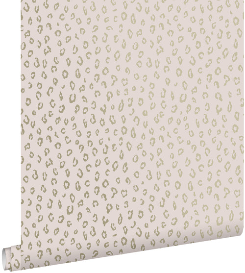 ESTAhome behang panterprint zacht roze en goud - 53 cm x 10.05 m - 139273