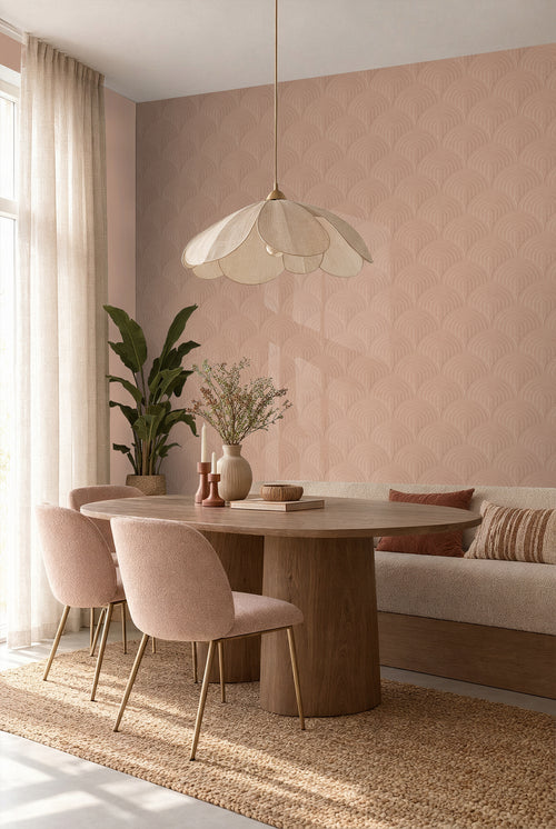 ESTAhome behang 3D-motief terracotta roze - 53 cm x 10.05 m - 131110