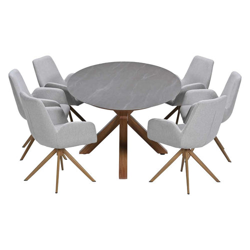 Garden Impressions Tuinset Amalia draaibaar 7-delig - Scot tuintafel 230x115 cm