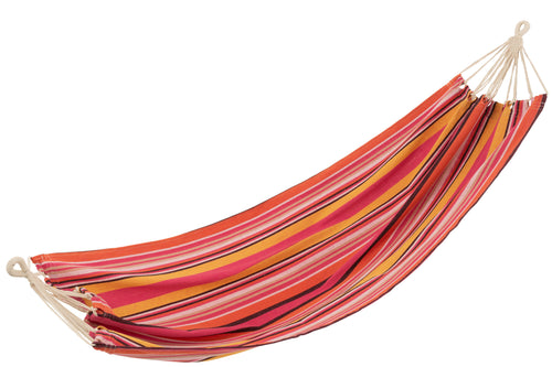 J-Line hangmat Strepen - katoen/polyester - fel roze/mix