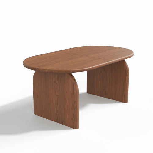 Premium Interiors - Uitschuifbare eettafel BRIA - multiplex licht walnoot 220cm