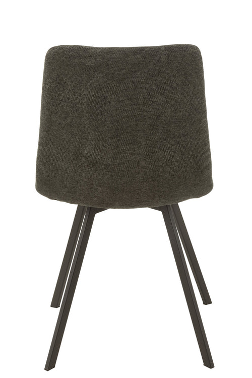 J-Line stoel Babette - textiel/metaal - donkergrijs - 2 stuks