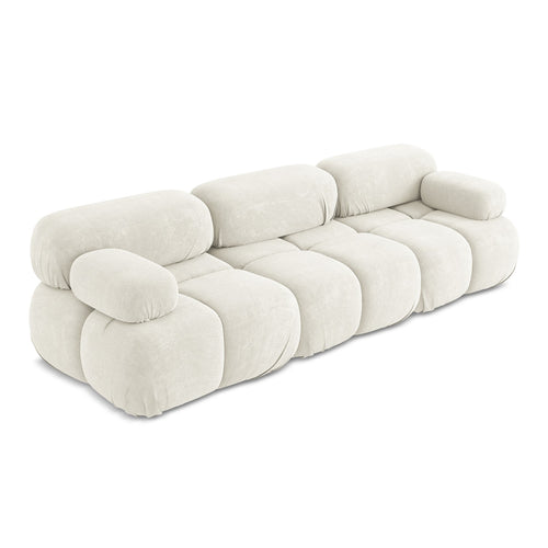 LaMiaSofa 3-zits bank Sanremo - chenille stof - wit - 285x96x70