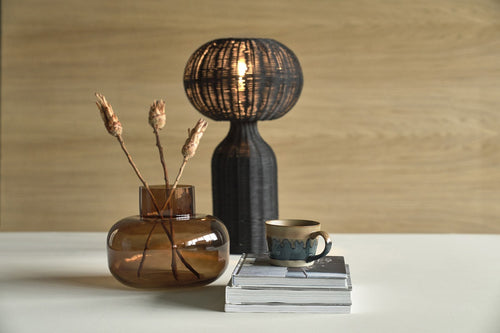 Villa Collection Werna rattan tafellamp zwart - 30 x 53.5 cm