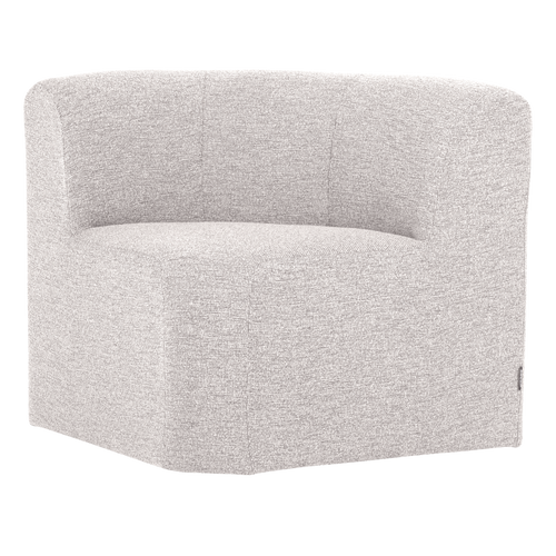 WOOOD eetbank hoek met rugleuning Mojo Base - Bouclé - Ecru - 83x80x80