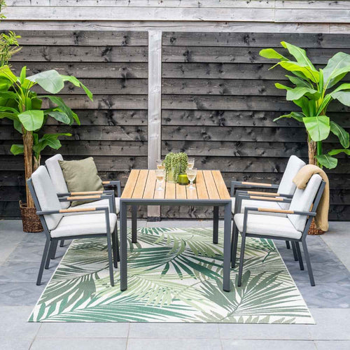 Garden Impressions Tuinset Kasper stapelbaar 5-delig - donker grijs - teak look