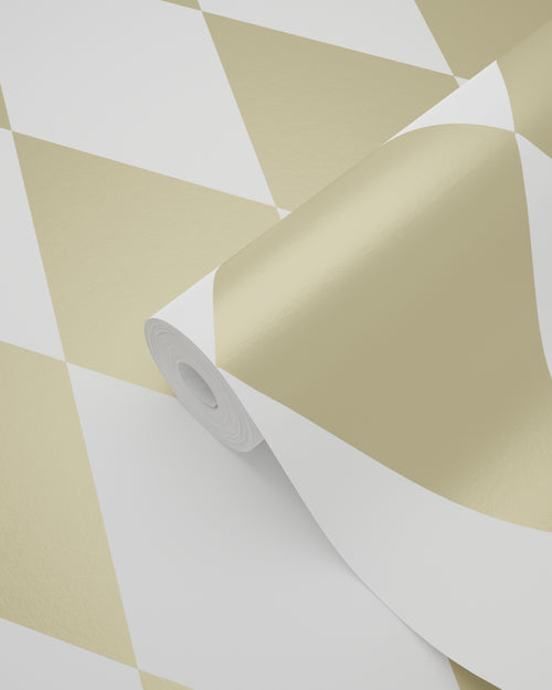 Origin Wallcoverings behang ruiten wit en goud - 53 cm x 10.05 m - 347669