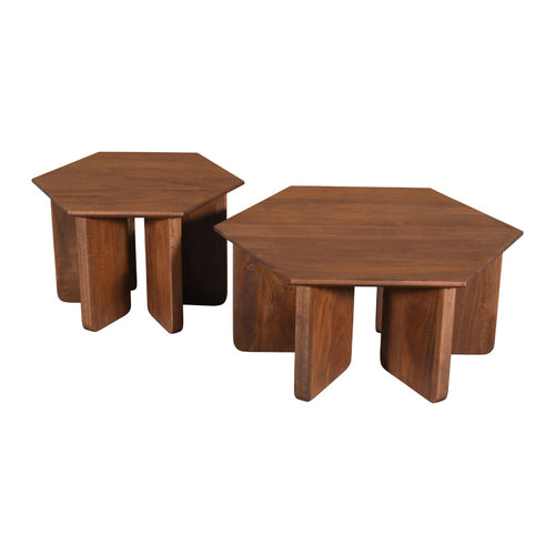 DÉJA Living Salontafel Martos - Donkerbruin Mangohout - 80x80x35cm - vtwonen shop