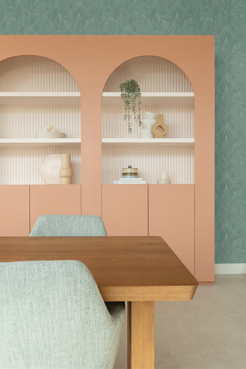 ESTAhome behang palmbladeren vergrijsd zeegroen - 53 cm x 10.05 m - 139302 - vtwonen shop