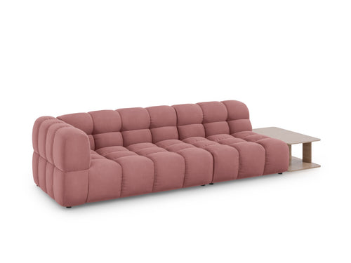 Cosmopolitan Design Rechte modulaire bank Sky 4-zits, flueel, zalm - 102x297x70cm