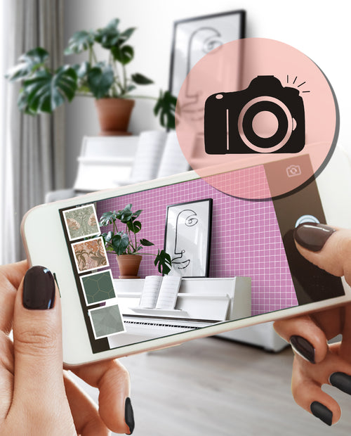 ESTAhome behang geblokt motief paars - 50 x 900 cm - 131269 - vtwonen shop