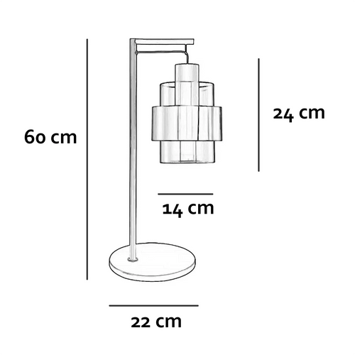 Freelight tafellamp Chiasso - 1 lichts - 22  x 60   cm - zwart - vtwonen shop