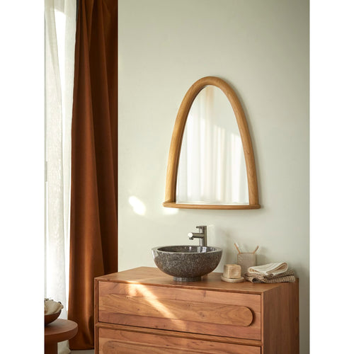 Tikamoon Badkamerspiegel van mindi 68x55 cm - Naturel