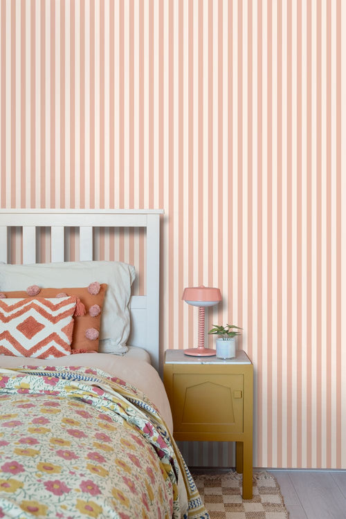 ESTAhome behang strepen terracotta roze - 53 cm x 10.05 m - 130950
