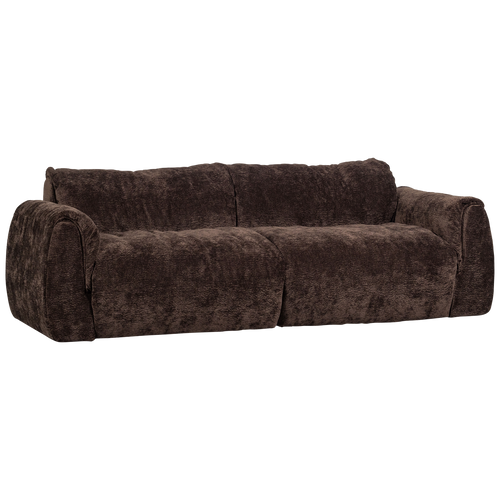 WOOOD 2-zits bank Baggy - 3D Chenille - Donkerbruin - 81x228x101 - vtwonen shop