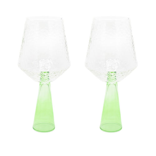 Brût Homeware wijnglas Claude - groen - set van 2 - vtwonen shop