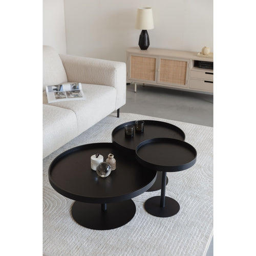 Housecraft Living Yuri Bijzettafel Rond 45x45 cm Hout Zwart