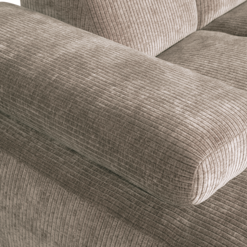 WOOOD chaise longue links Mojo - Geweven Ribstof - Donker Zand