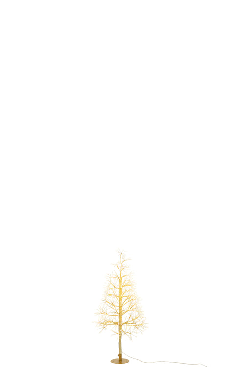 J-Line decoratie Boom - warm witte - ijzer - goud - small - LED lichtjes - vtwonen shop