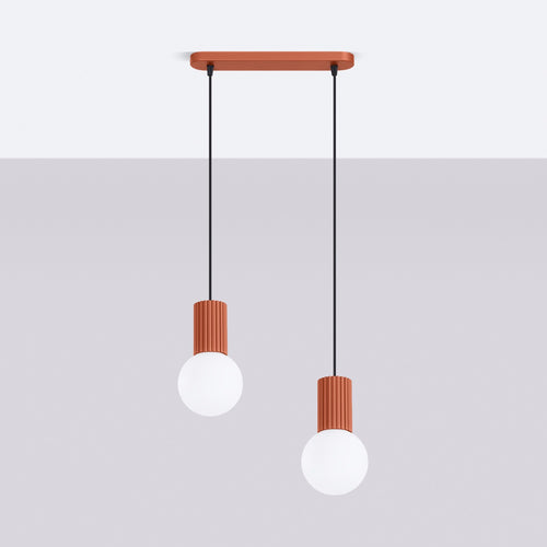 Sollux Lighting Hanglamp HALO 2L rode oker - 33,5x6x120cm