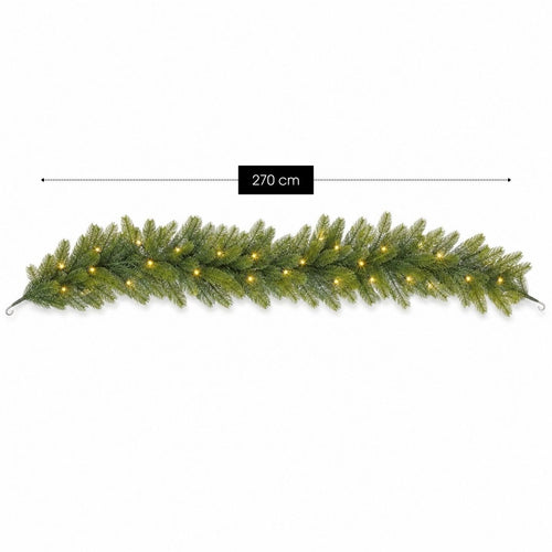 Black Box Trees Nagoya Guirlande met LED-Verlichting - Kerstversiering voor Binnen met 40 Warmwitte Lampjes - Kerstslingers van Kunststof - L270 x Ø20