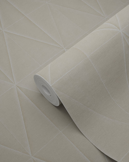 Origin Wallcoverings eco-texture vliesbehang origami motief zand beige - 0,53 x 10,05 m - 347855 - vtwonen shop