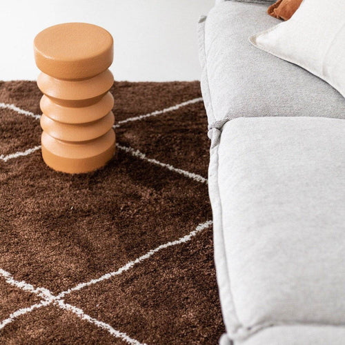 Interieur05 berber vloerkleed hoogpolig roest/cream - scandinavisch - nea - 135 x 190 cm - vtwonen shop