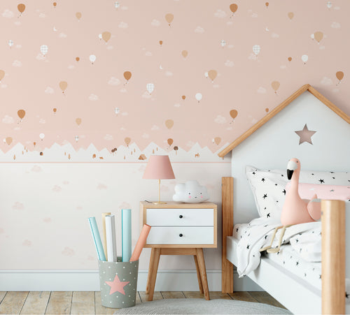 Sanders & Sanders behang wolkjes roze en lichtbeige - 53 cm x 10 m - 640303