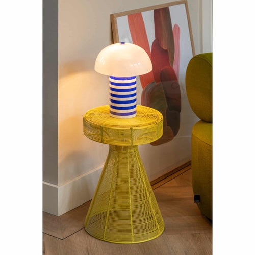 Leitmotiv bijzettafel Cuerda Corcho - geel - Ø30.5cm