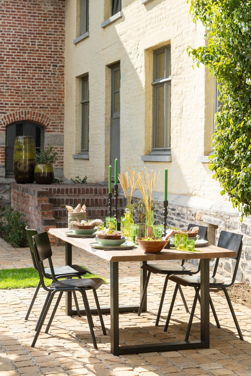 J-Line tafel Poten Rechthoek - metaal - zwart