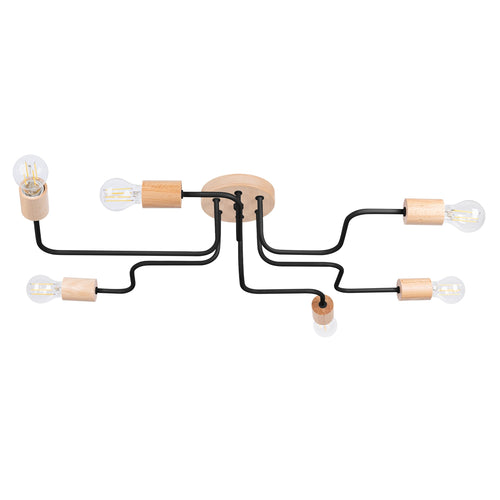 Sollux Lighting Kroonluchter TIMBO 6 zwart - 85x58x16,5cm
