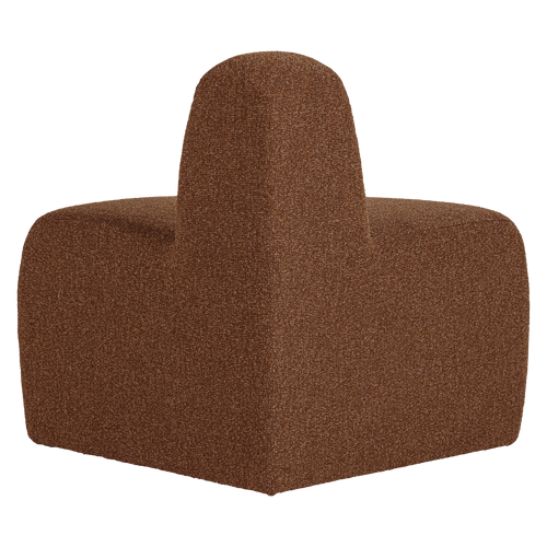 WOOOD eetbank hoek rond rugleuning Mojo - Bouclé - Roestbruin - 83x100x74