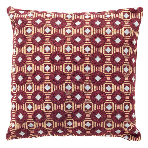 LENNOX - sierkussen 45x45 cm - chenille - Maroon Banner - multicolour