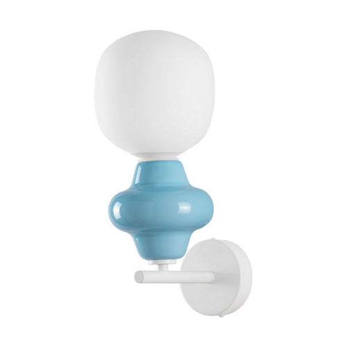Nova Luce CLIO Bolvormige wandlampen blauw, mat wit E14 1x5W