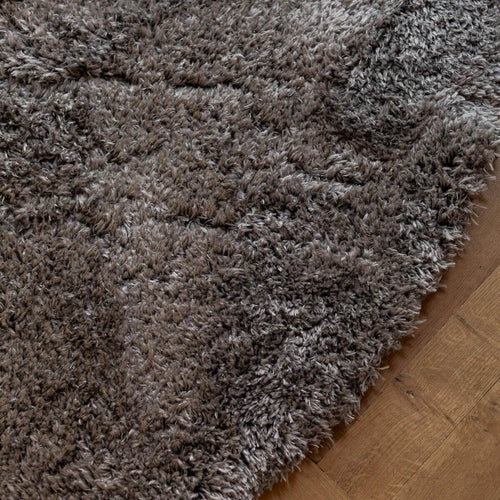 Interieur05 Rond Hoogpolig vloerkleed Fender grijs/lichtgrijs - 240 x 240 cm
