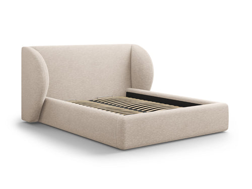 Micadoni Opbergbed met hoofdeinde Miley 180x200cm, chenille, beige - 230x227x100cm