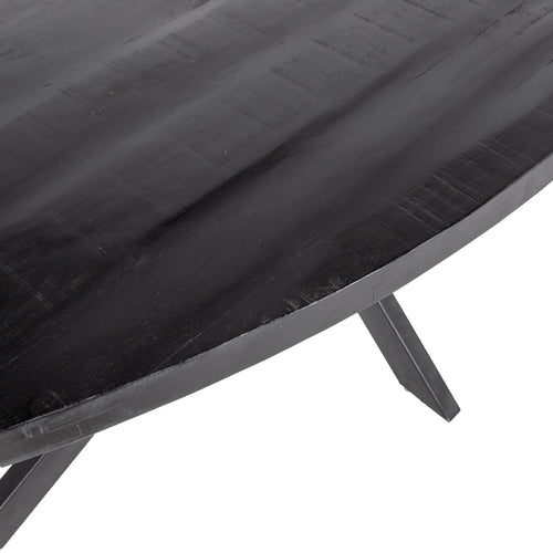Giga Meubel Eettafel Mansour - Zwart Mangohout - 220x100x76cm - vtwonen shop
