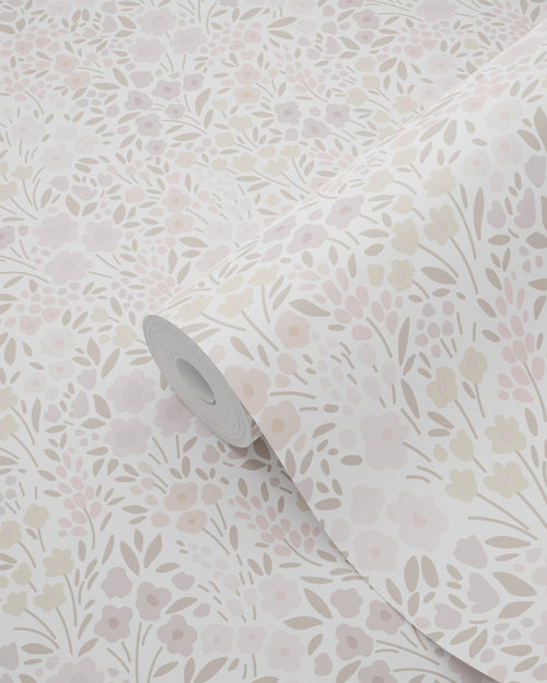 ESTAhome behang bloemetjes lila roze - 53 cm x 10.05 m - 139531