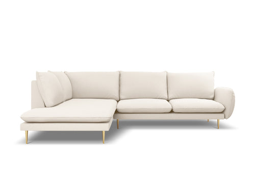 Cosmopolitan Design linker hoekbank Vienna 6-zits, boucle, beige - 185x275x95cm