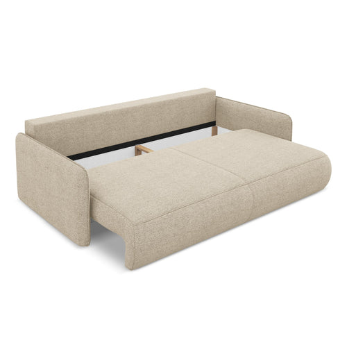 LaMiaSofa 3-zits slaapbank Palermo - chenille stof - donkerbeige - 216x105x86
