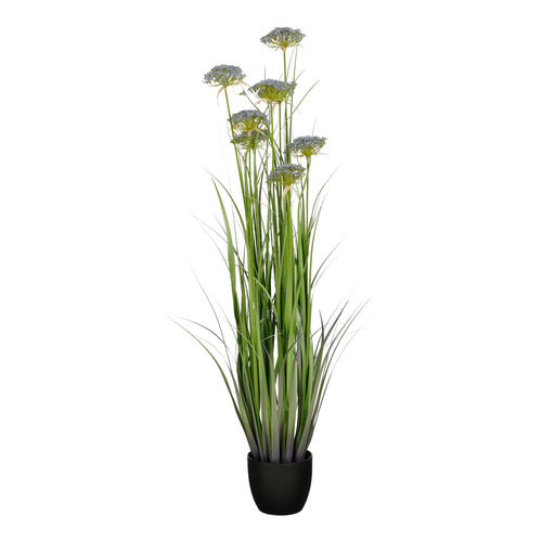 Mica Decorations Engelwortel – Kunstgras in Pot – Realistische Nepplant Woondecoratie – Kunstplanten voor Binnen en Buiten – H150 x Ø45 cm – Groen,