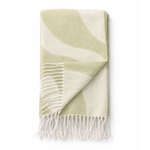 SWIRL - plaid 140x180 cm - golvend motief - Sage Green - groen