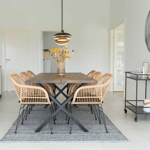 Artichok Madelein rotan tuinstoel naturel - met armleuning en zitkussen - vtwonen shop