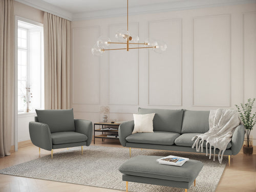 Cosmopolitan Design Bank Vienna 2-zits, boucle, grijs - 92x160x95cm