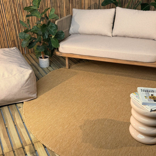 Rond buitenkleed Tone geel/okergeel - Interieur05 - 200 x 200 cm - vtwonen shop