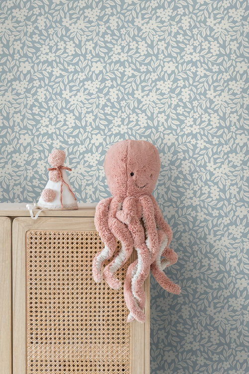 ESTAhome behang bloemetjes blauw - 50 x 900 cm - 131440 - vtwonen shop