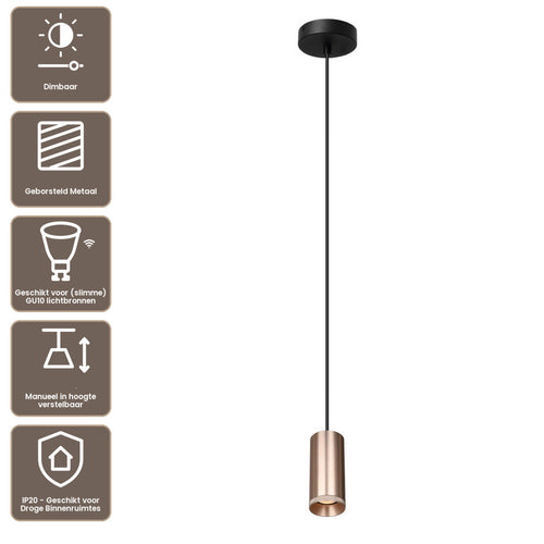 Artdelight Hanglamp Milano 15cm - Rosé Champagne